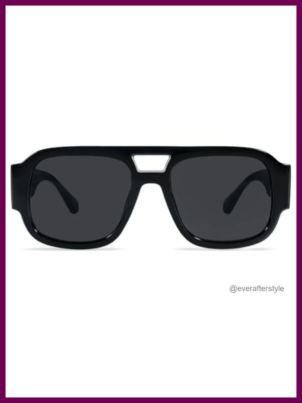Oversized Square Aviator Sunglasses Retro 70s Chunky Frame UV Protection Unisex